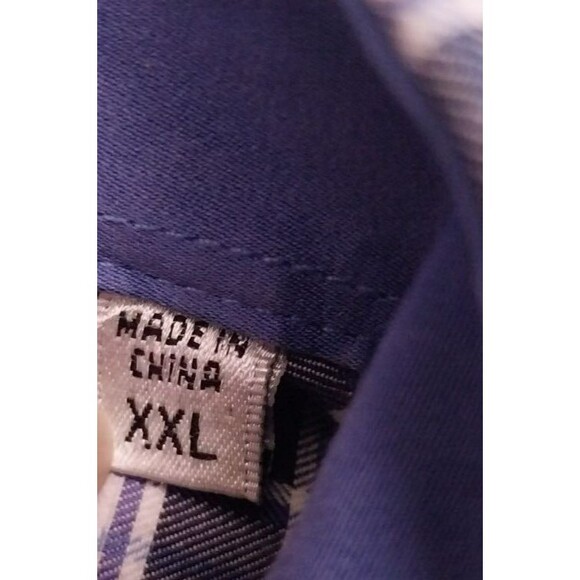 Bugatchi Shirt Mens XXL Shaped Fit Blue Check Casual Luxury Formal Business - Picture 5 of 8